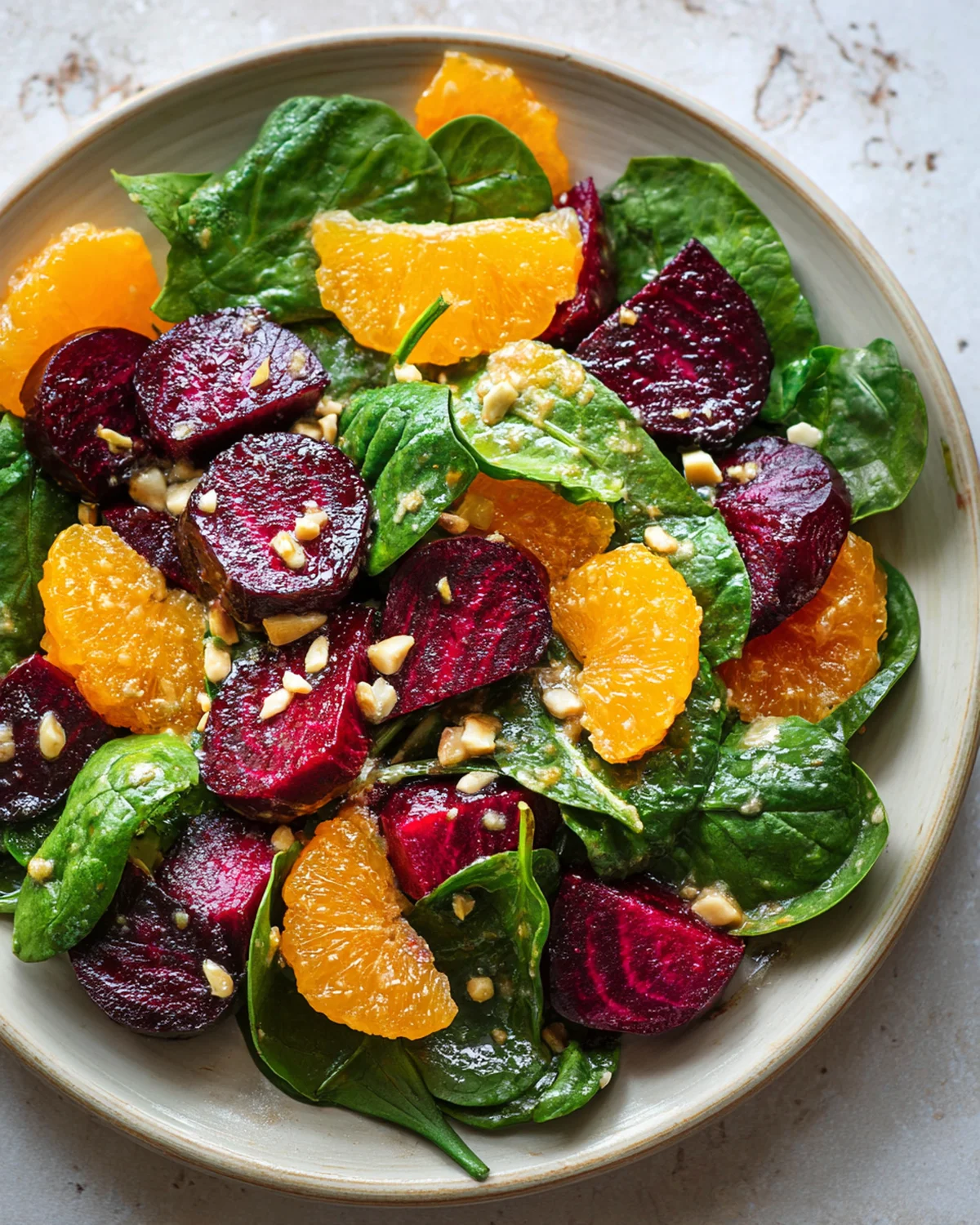 Beet Salad with Spinach and Honey-Mustard Lemon Dressing - Image 3