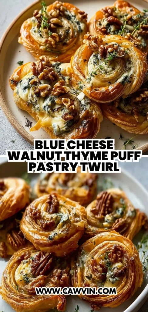 Blue Cheese Walnut Thyme Puff Pastry Twirl Recipe 2 1 - Easy Peasy Recipes