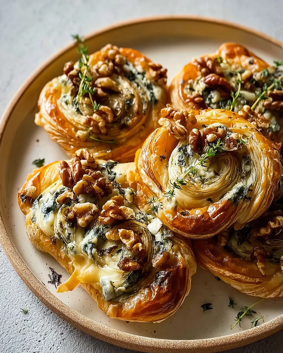 Blue Cheese Walnut Thyme Puff Pastry Twirl Recipe - Image 2