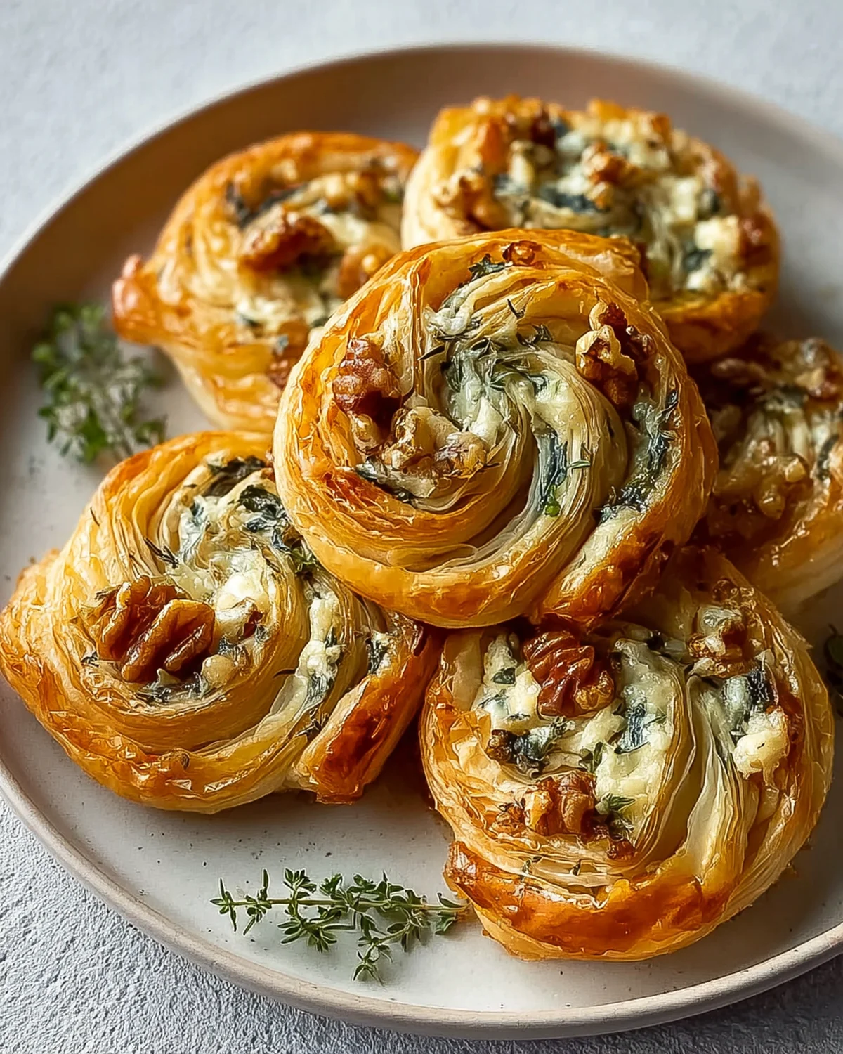 Blue Cheese Walnut Thyme Puff Pastry Twirl Recipe - Image 4