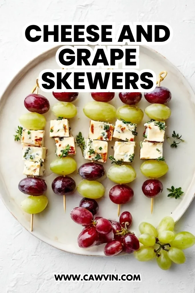 Cheese and Grape Skewers - Easy Peasy Recipes