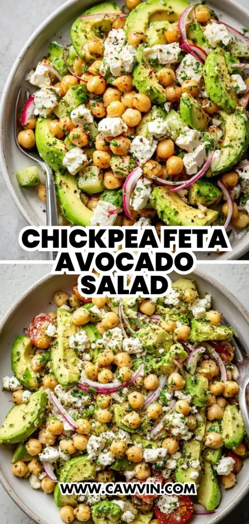 Chickpea Feta Avocado Salad 2 1 - Easy Peasy Recipes