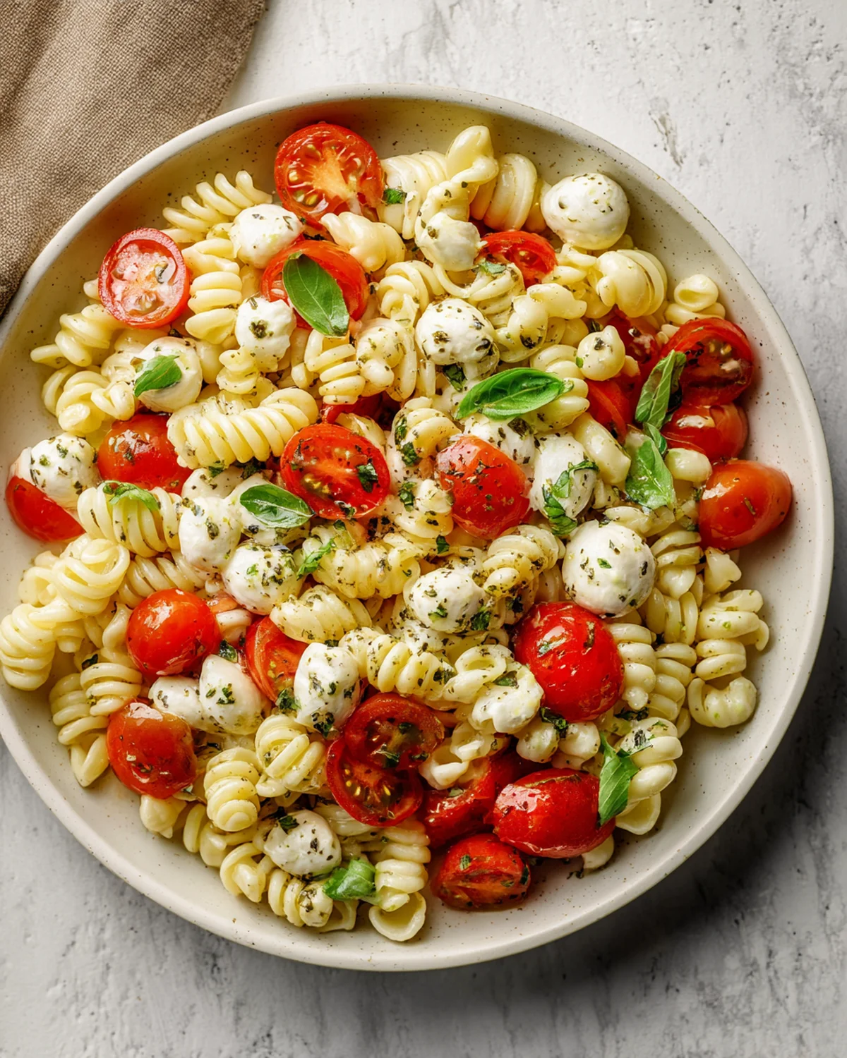 Creamy Caprese Pasta Salad - Image 4