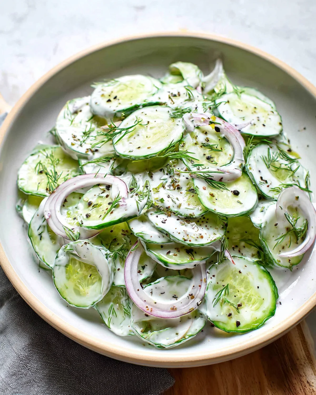 Creamy Cucumber Salad Recipe