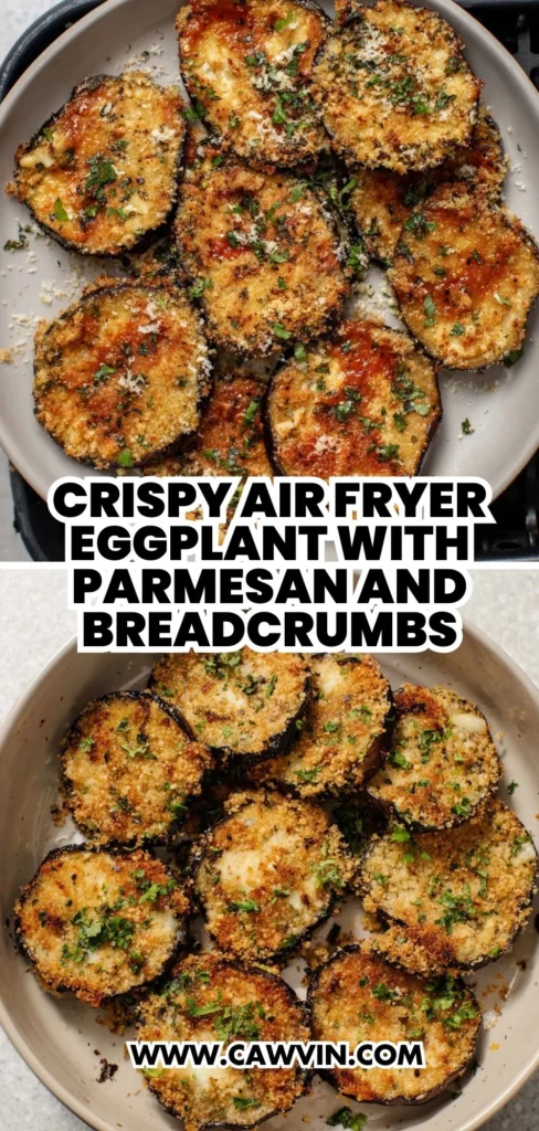 Crispy Air Fryer Eggplant with Parmesan and Breadcrumbs 2 1 - Easy Peasy Recipes