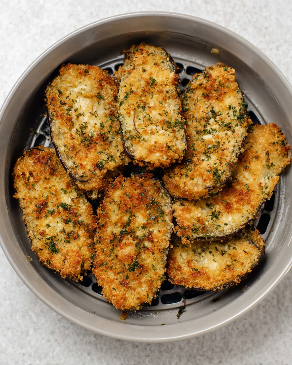 Crispy Air Fryer Eggplant with Parmesan and Breadcrumbs - Image 3