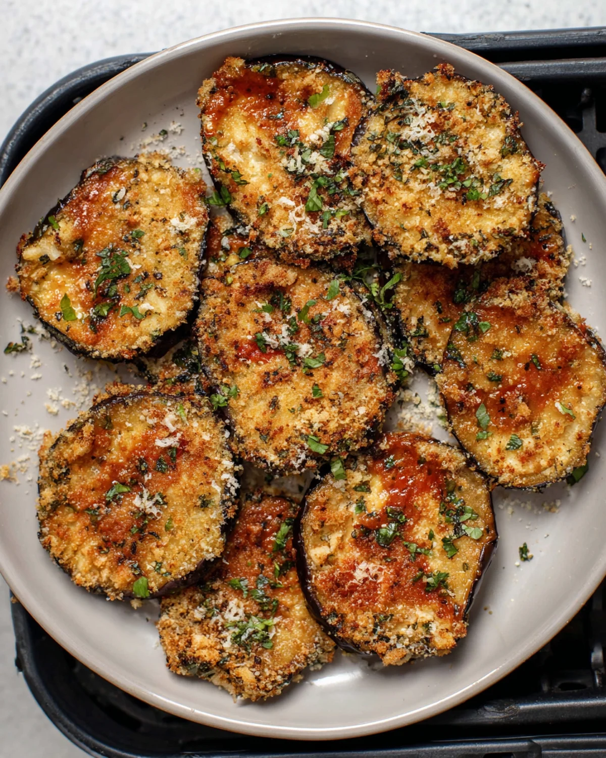 Crispy Air Fryer Eggplant with Parmesan and Breadcrumbs - Image 4