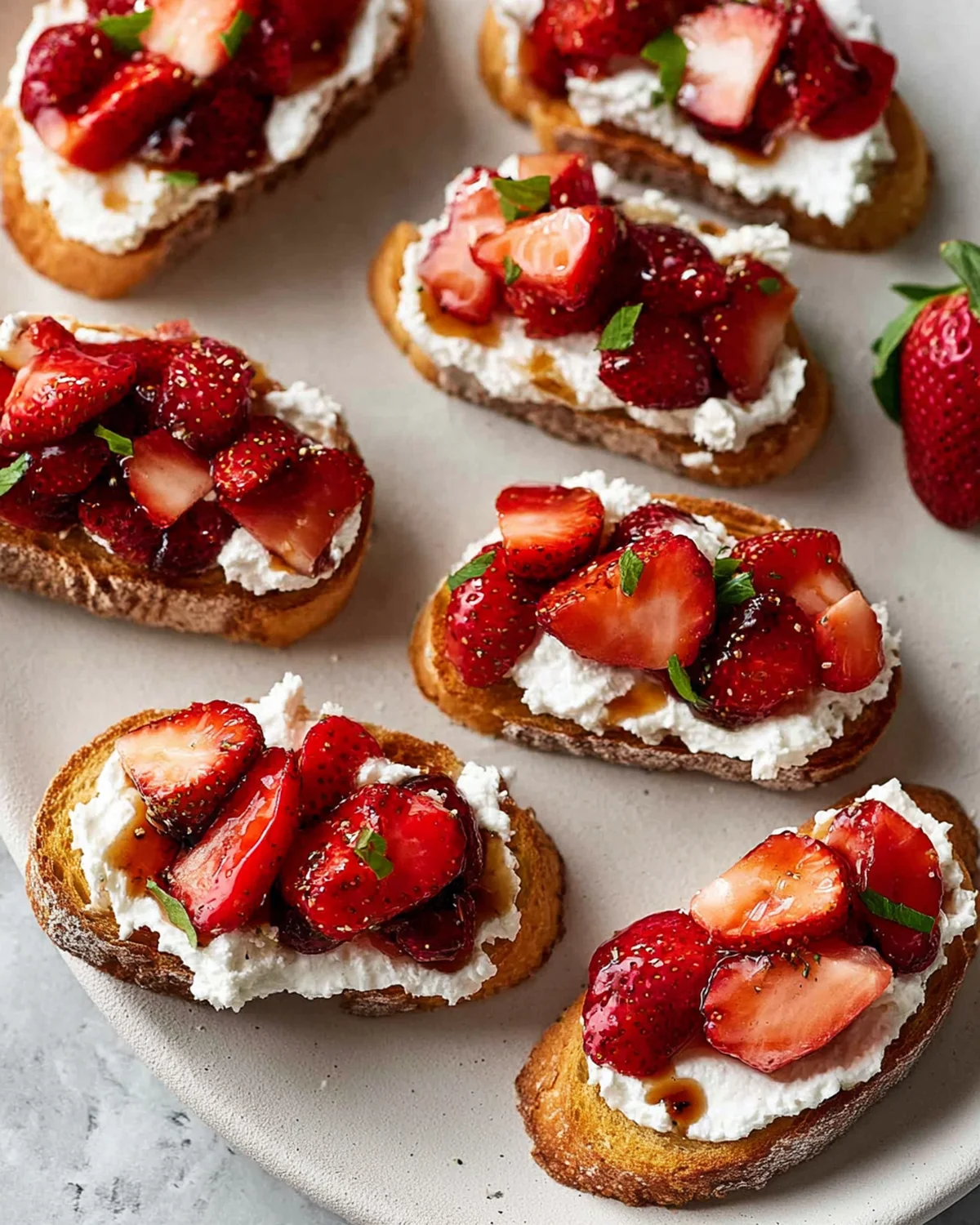 Crostini with Balsamic Strawberries and Ricotta - Image 3