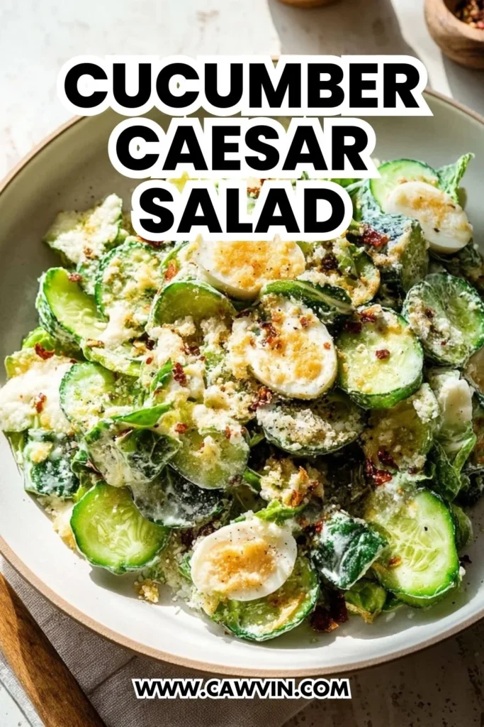 Cucumber Caesar Salad - Easy Peasy Recipes