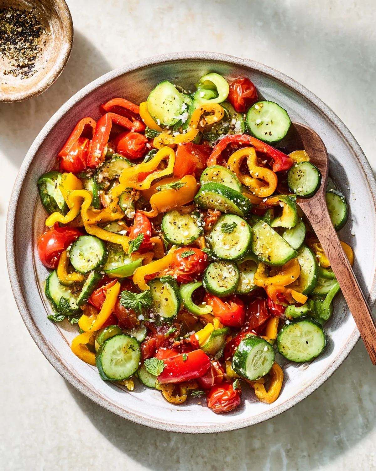 Cucumber and Bell Pepper Salad Recipe Recipe