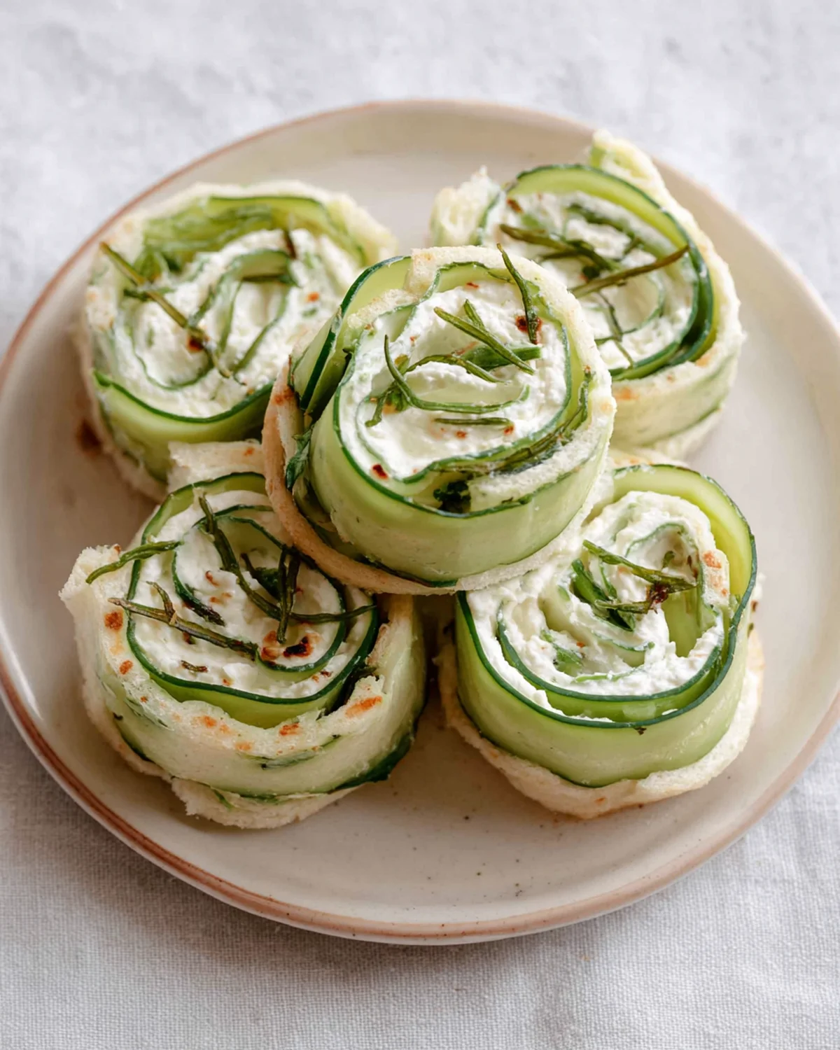 Cucumber and Cream Cheese Sandwich Rolls - Image 3