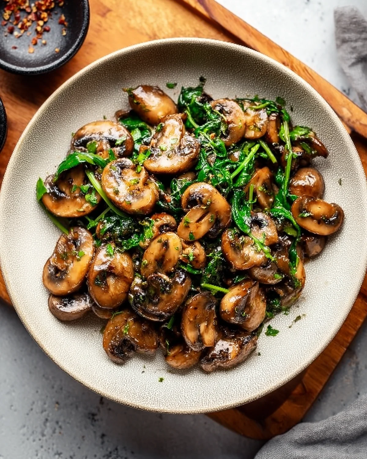 Easy Sauteed Mushrooms with Spinach - Image 4