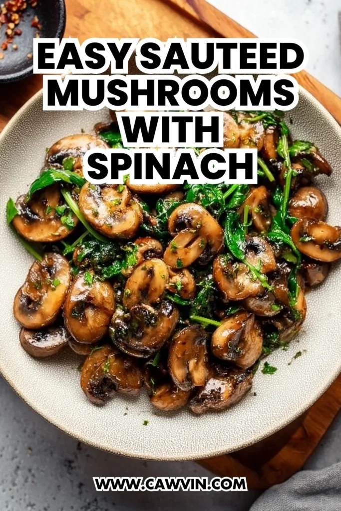 Easy Sauteed Mushrooms with Spinach - Easy Peasy Recipes