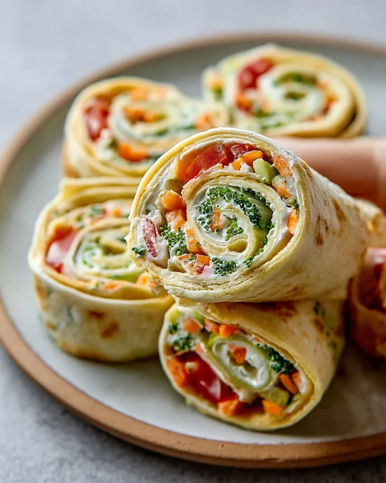 Fresh Vegetable Tortilla Roll Ups Recipe