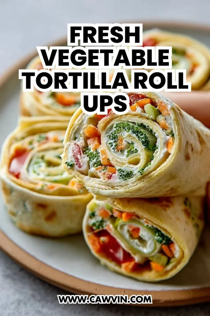 Fresh Vegetable Tortilla Roll Ups - Easy Peasy Recipes