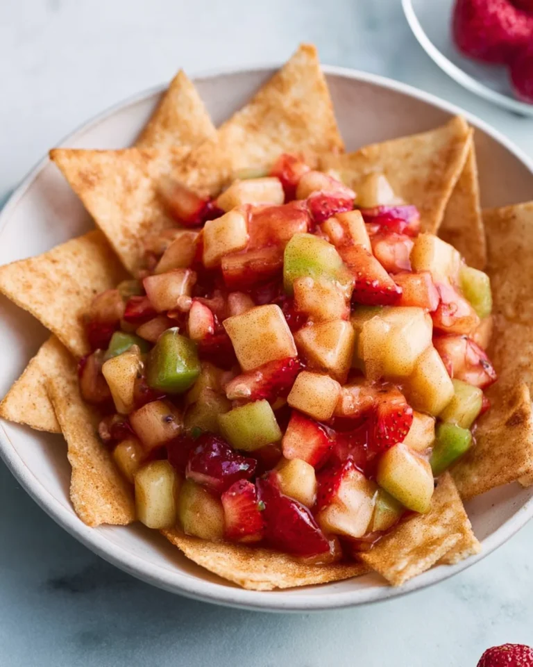 Fruit Salsa with Cinnamon Sugar Tortilla Chips Recipe