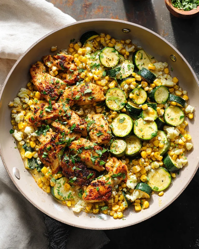 Garlic Butter Chicken with Zucchini and Corn Recipe