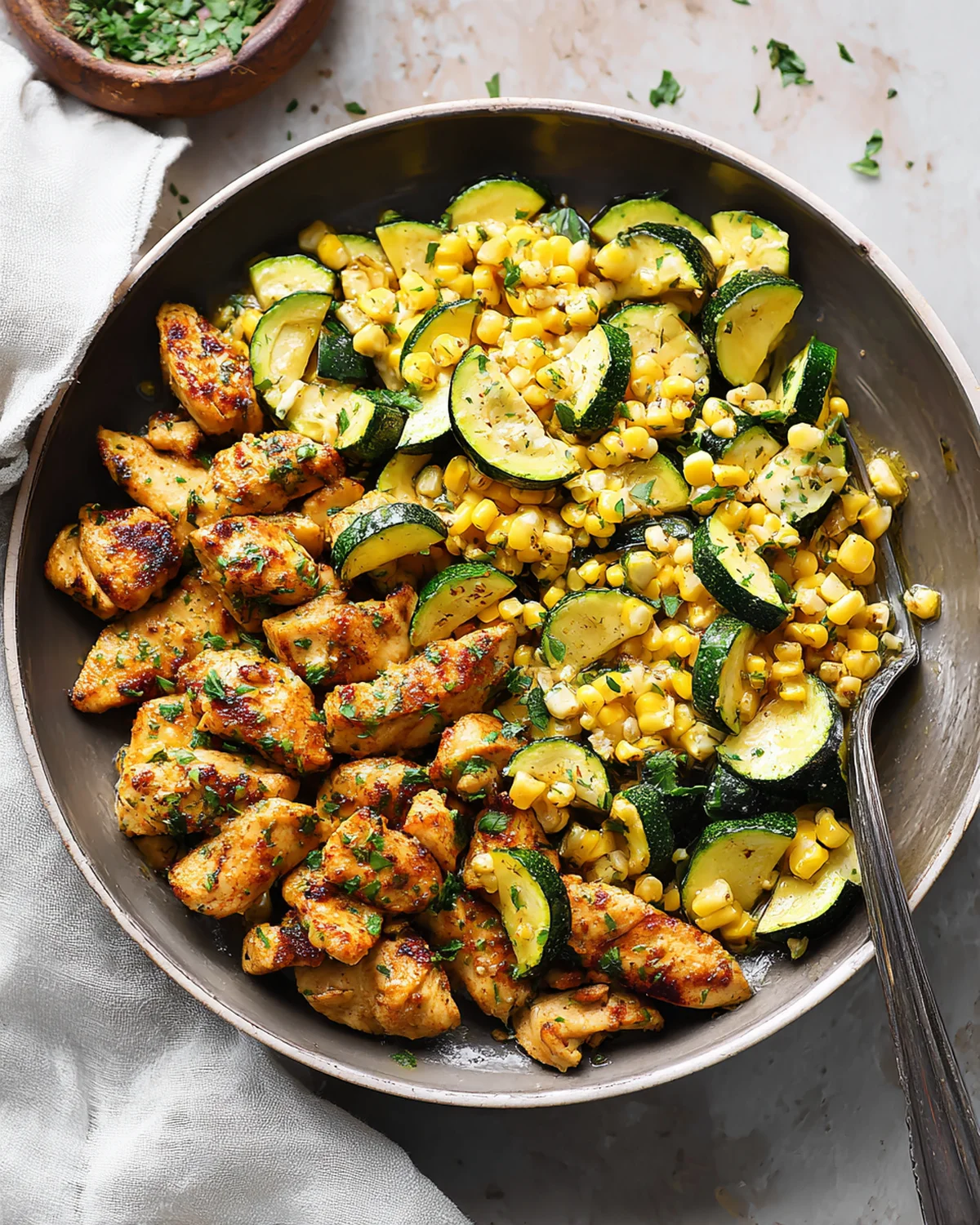 Garlic Butter Chicken with Zucchini and Corn - Image 3