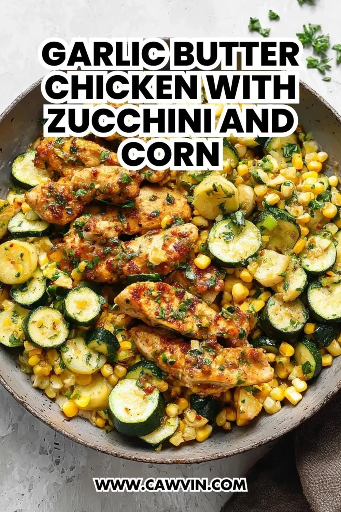 Garlic Butter Chicken with Zucchini and Corn - Easy Peasy Recipes