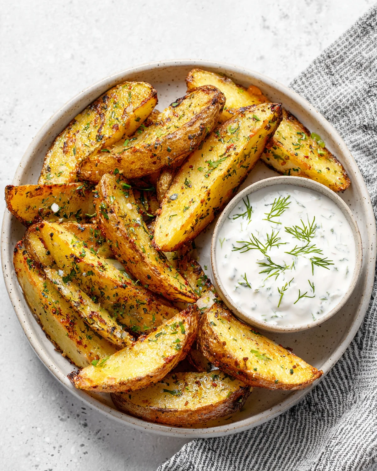 Greek Potato Wedges with Yogurt Sauce - Image 2