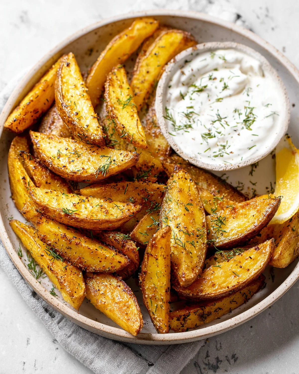 Greek Potato Wedges with Yogurt Sauce - Image 3