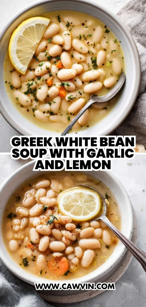 Greek White Bean Soup With Garlic and Lemon 2 1 - Easy Peasy Recipes