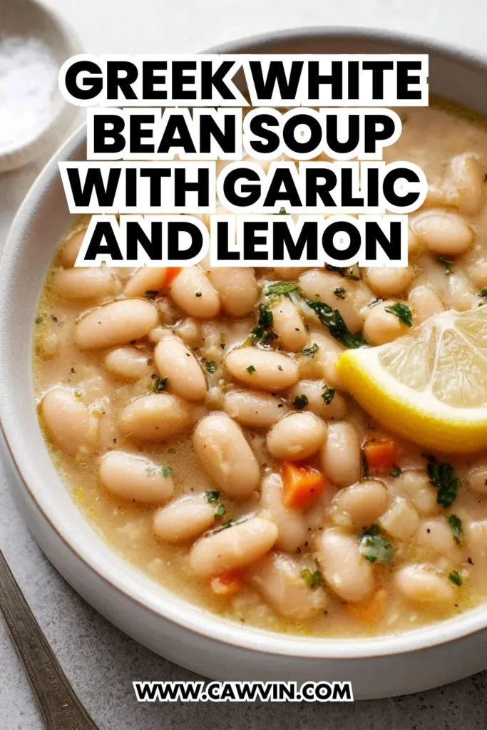 Greek White Bean Soup With Garlic and Lemon - Easy Peasy Recipes