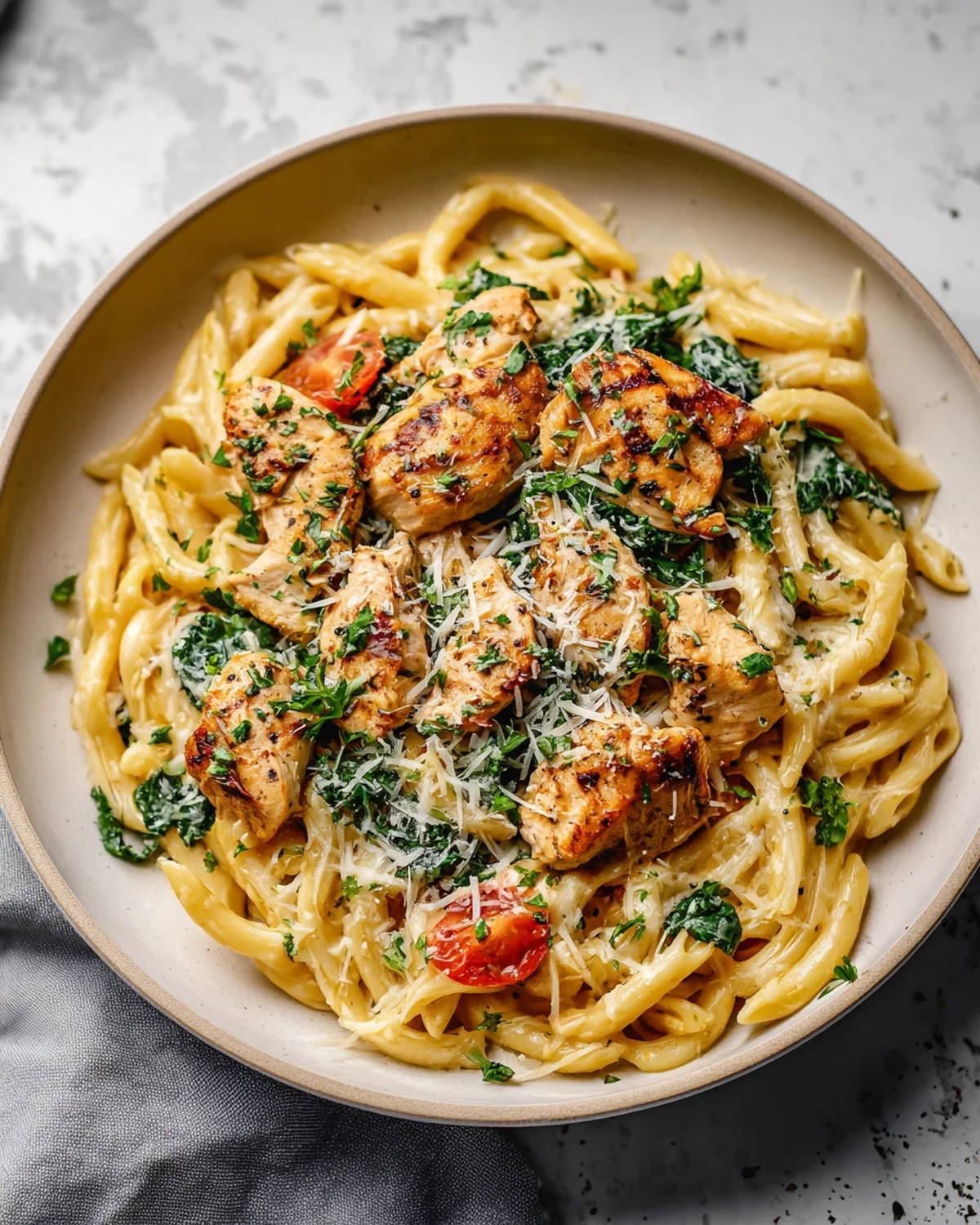 Healthy Garlic Parmesan Chicken Pasta Recipe