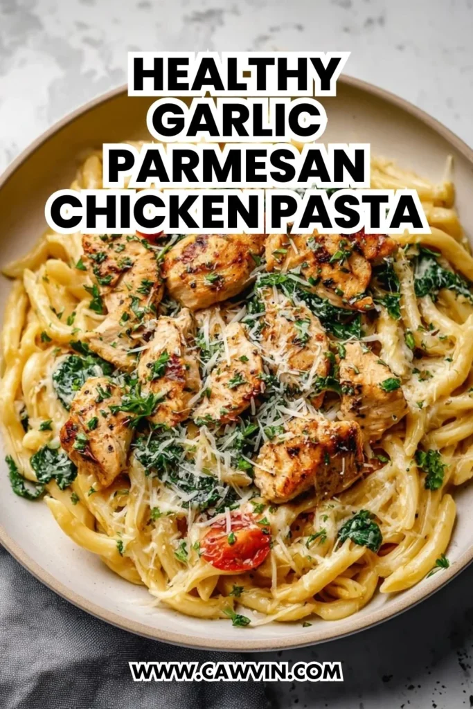 Healthy Garlic Parmesan Chicken Pasta - Easy Peasy Recipes