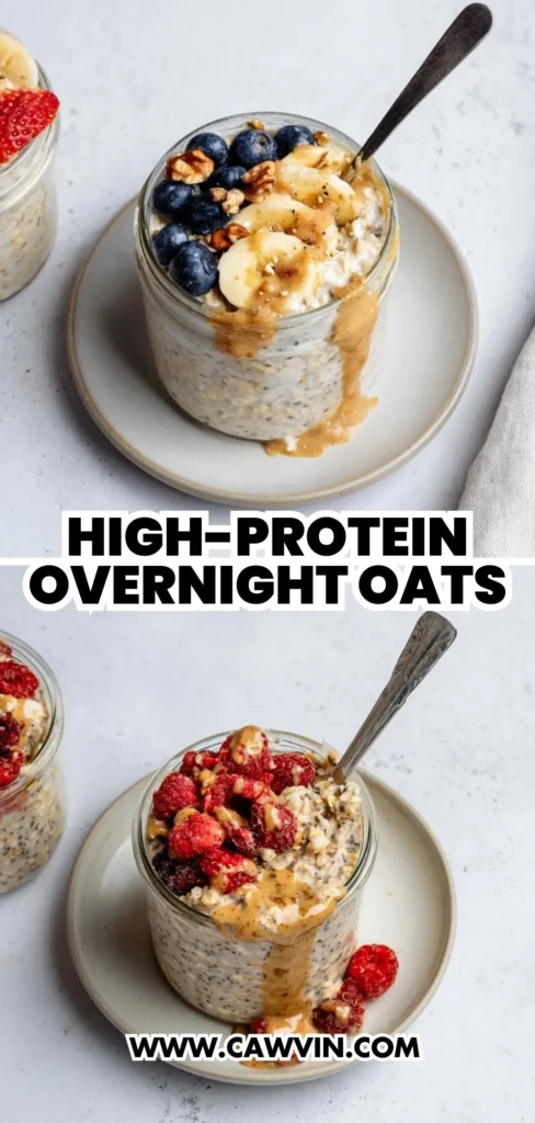 High Protein Overnight Oats 2 1 - Easy Peasy Recipes