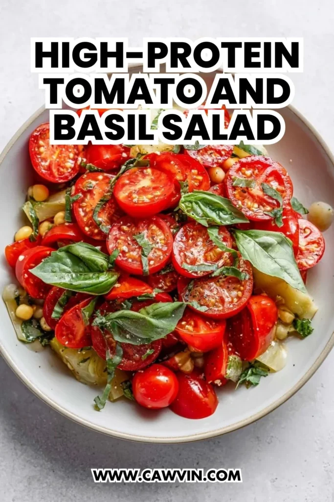 High Protein Tomato and Basil Salad - Easy Peasy Recipes