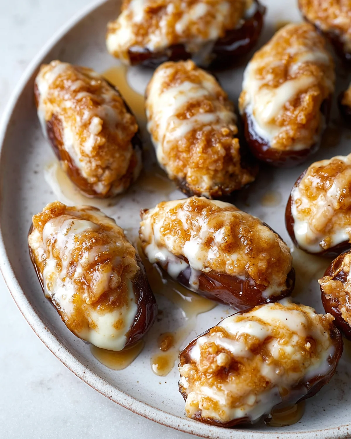 Mascarpone Stuffed Dates with Maple Drizzle Recipe