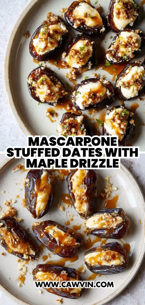 Mascarpone Stuffed Dates with Maple Drizzle 2 2 - Easy Peasy Recipes