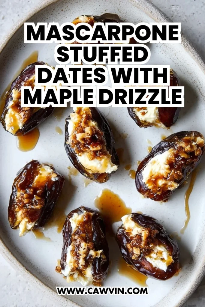 Mascarpone Stuffed Dates with Maple Drizzle - Easy Peasy Recipes
