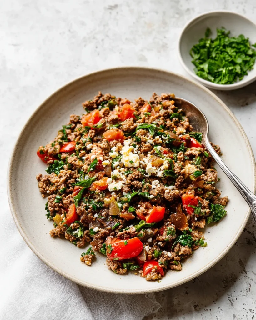 Mediterranean Ground Beef Stir Fry Recipe