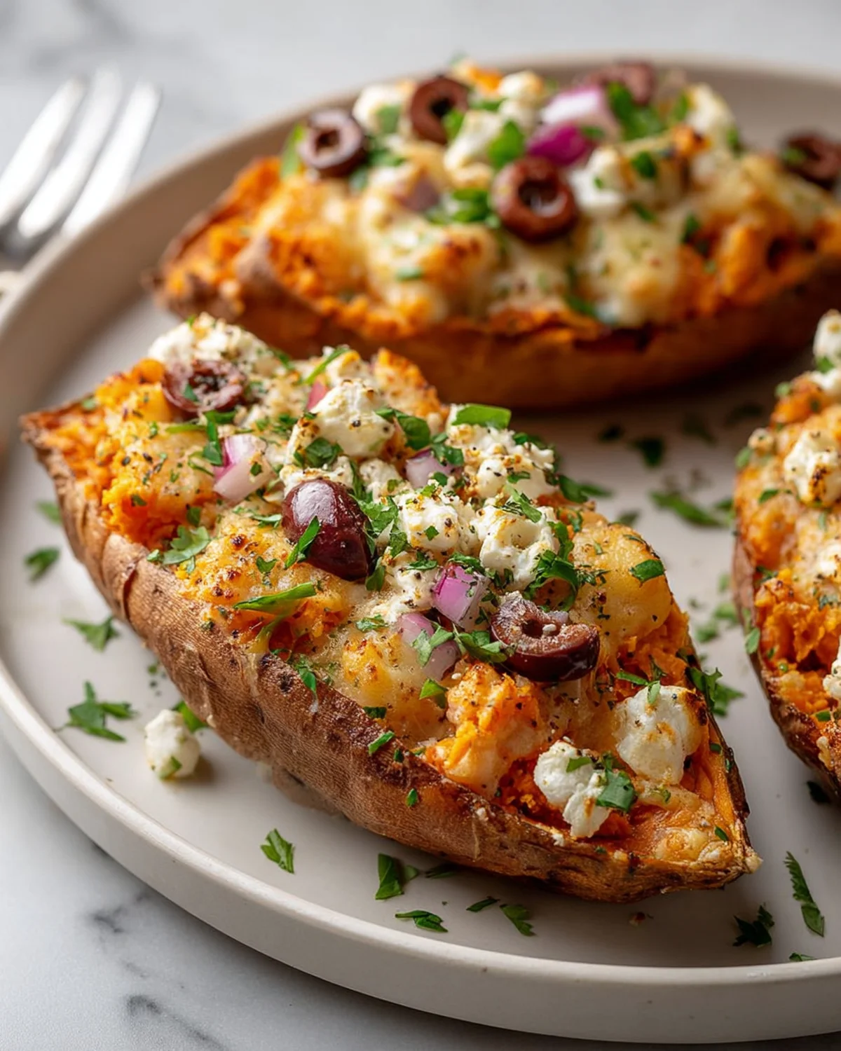 Mediterranean Stuffed Sweet Potatoes Recipe