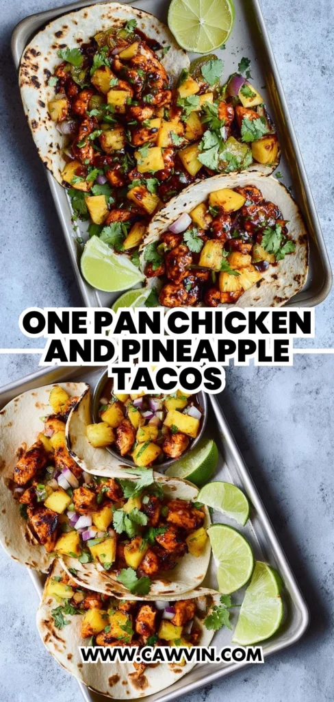 One Pan Chicken and Pineapple Tacos 2 1 - Easy Peasy Recipes