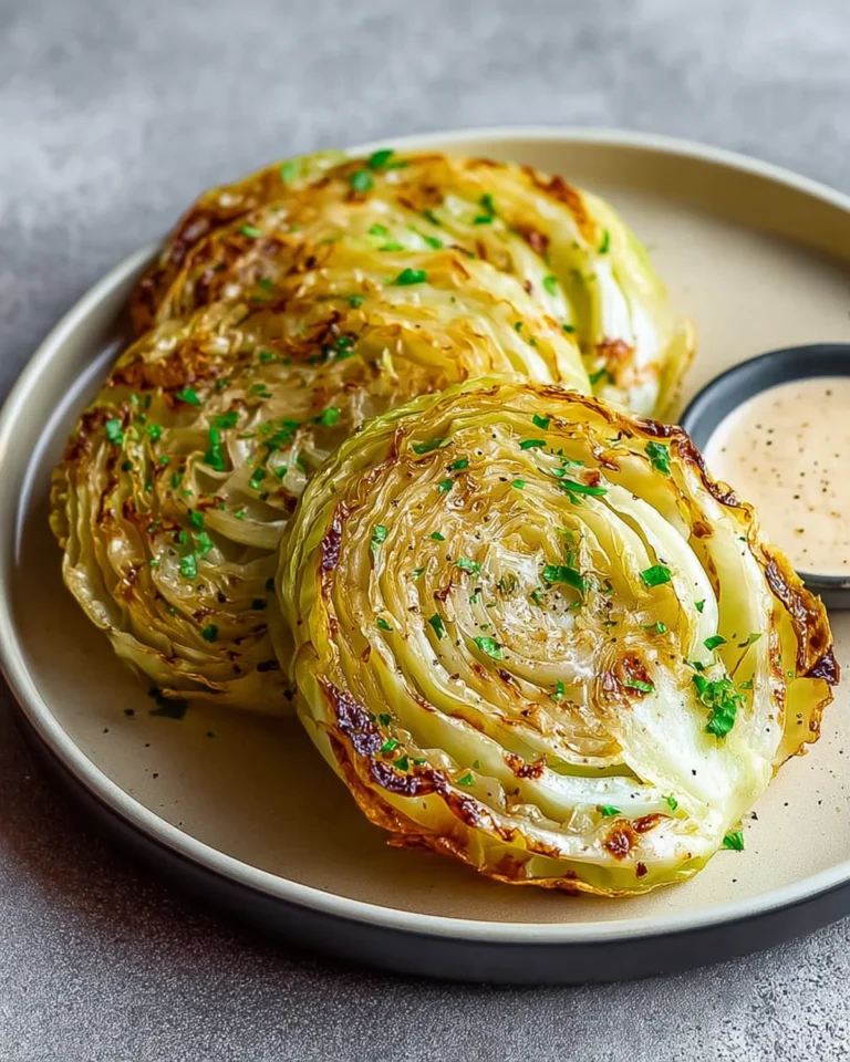 Oven Roasted Garlic Cabbage Steaks Recipe