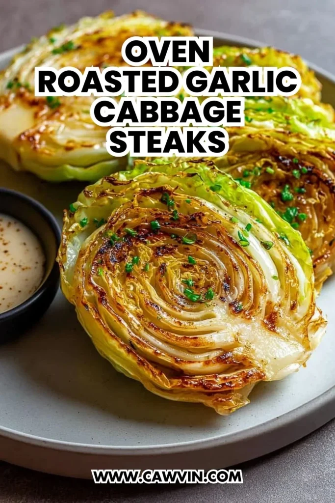 Oven Roasted Garlic Cabbage Steaks - Easy Peasy Recipes
