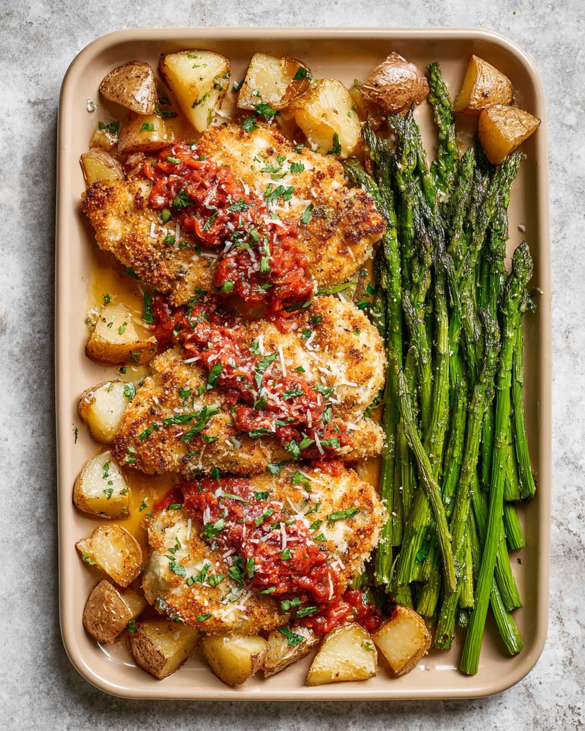 Parmesan Crusted Chicken Sheet Pan Dinner Recipe