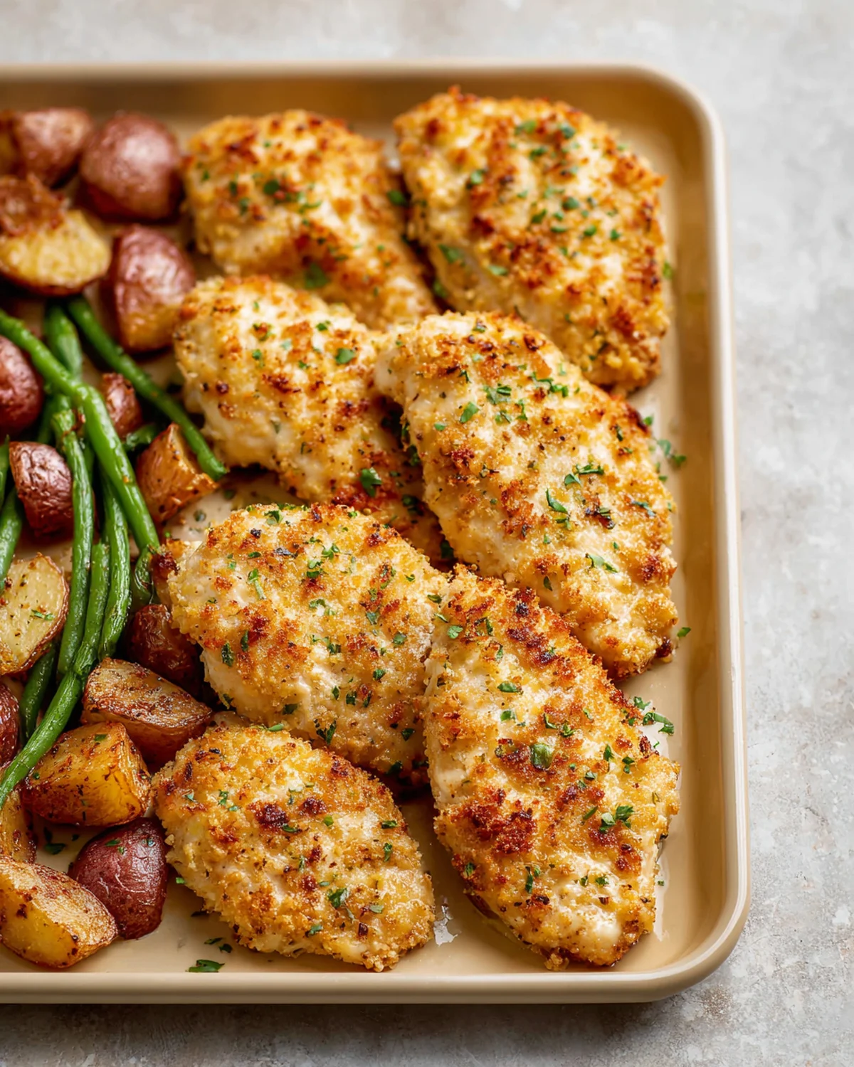 Parmesan Crusted Chicken Sheet Pan Dinner - Image 4