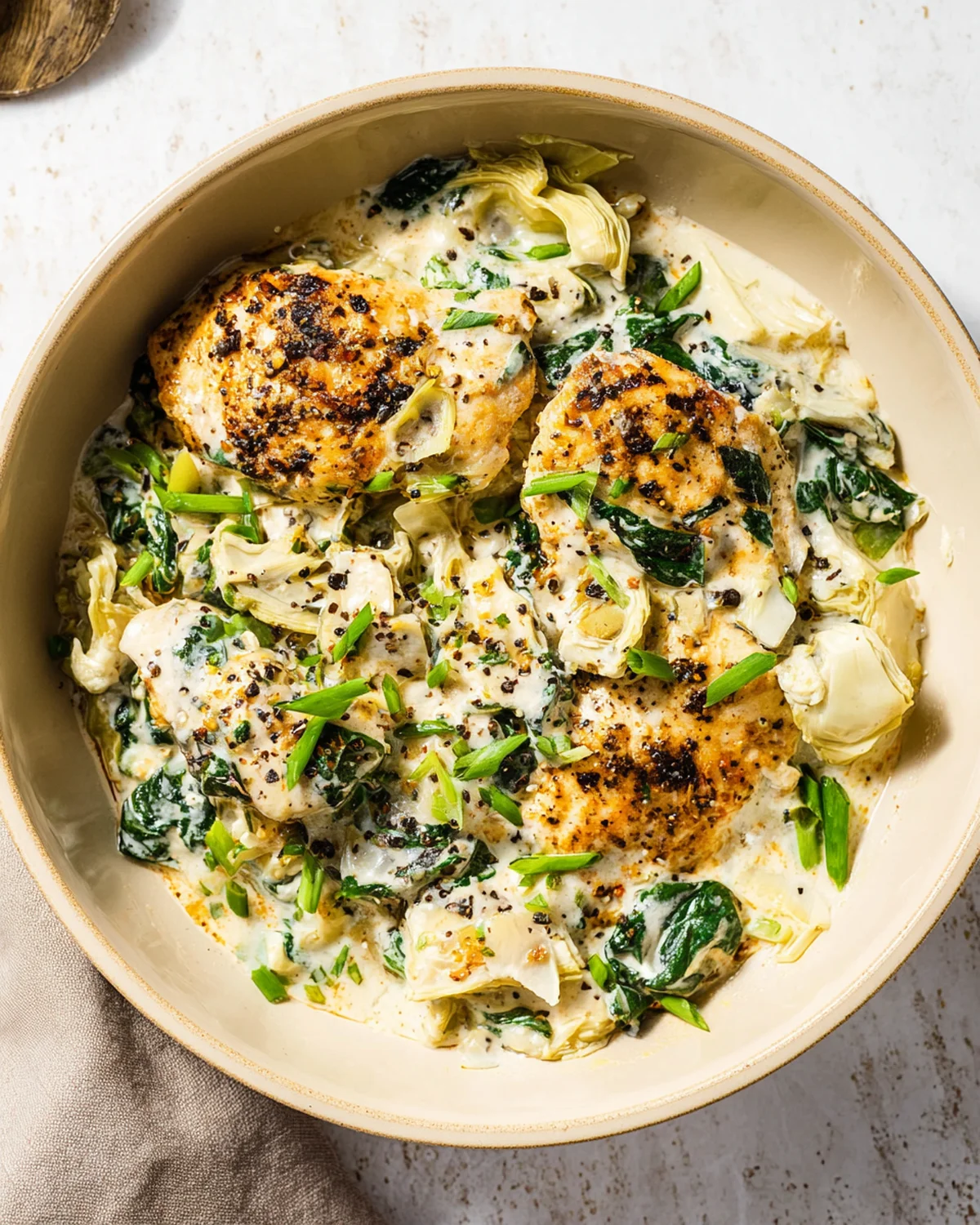 Spinach Artichoke Chicken Skillet Recipe