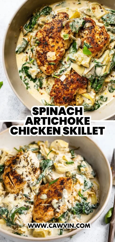 Spinach Artichoke Chicken Skillet 2 1 - Easy Peasy Recipes