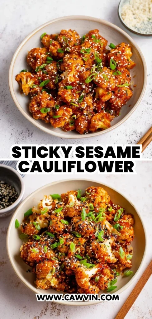 Sticky Sesame Cauliflower 2 1 - Easy Peasy Recipes