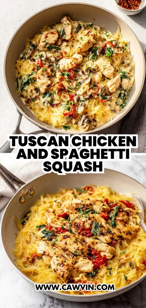 Tuscan Chicken and Spaghetti Squash 2 1 - Easy Peasy Recipes