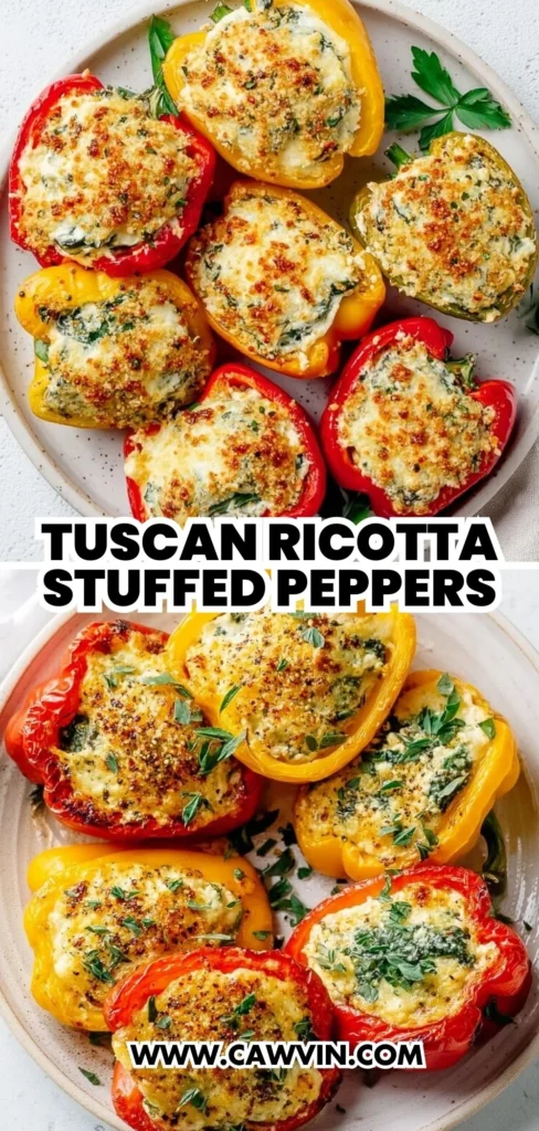 Tuscan Ricotta Stuffed Peppers 2 1 - Easy Peasy Recipes