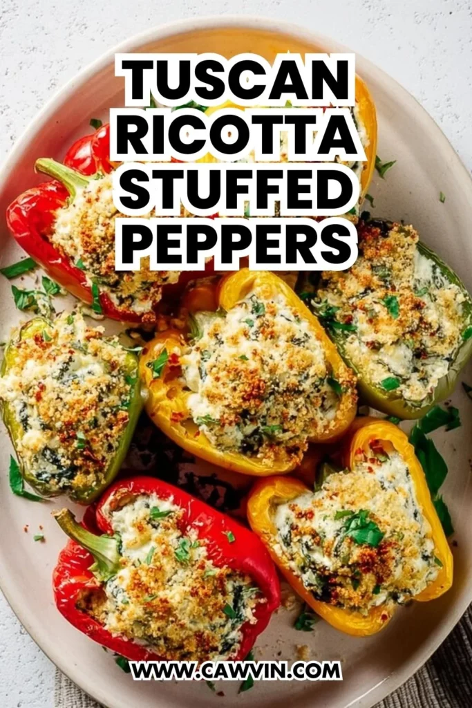 Tuscan Ricotta Stuffed Peppers - Easy Peasy Recipes