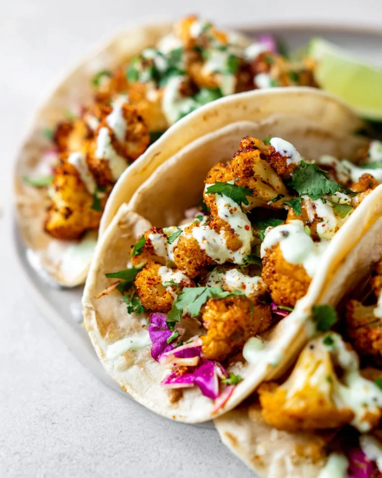 Vegan Roasted Cauliflower Tacos Recipe