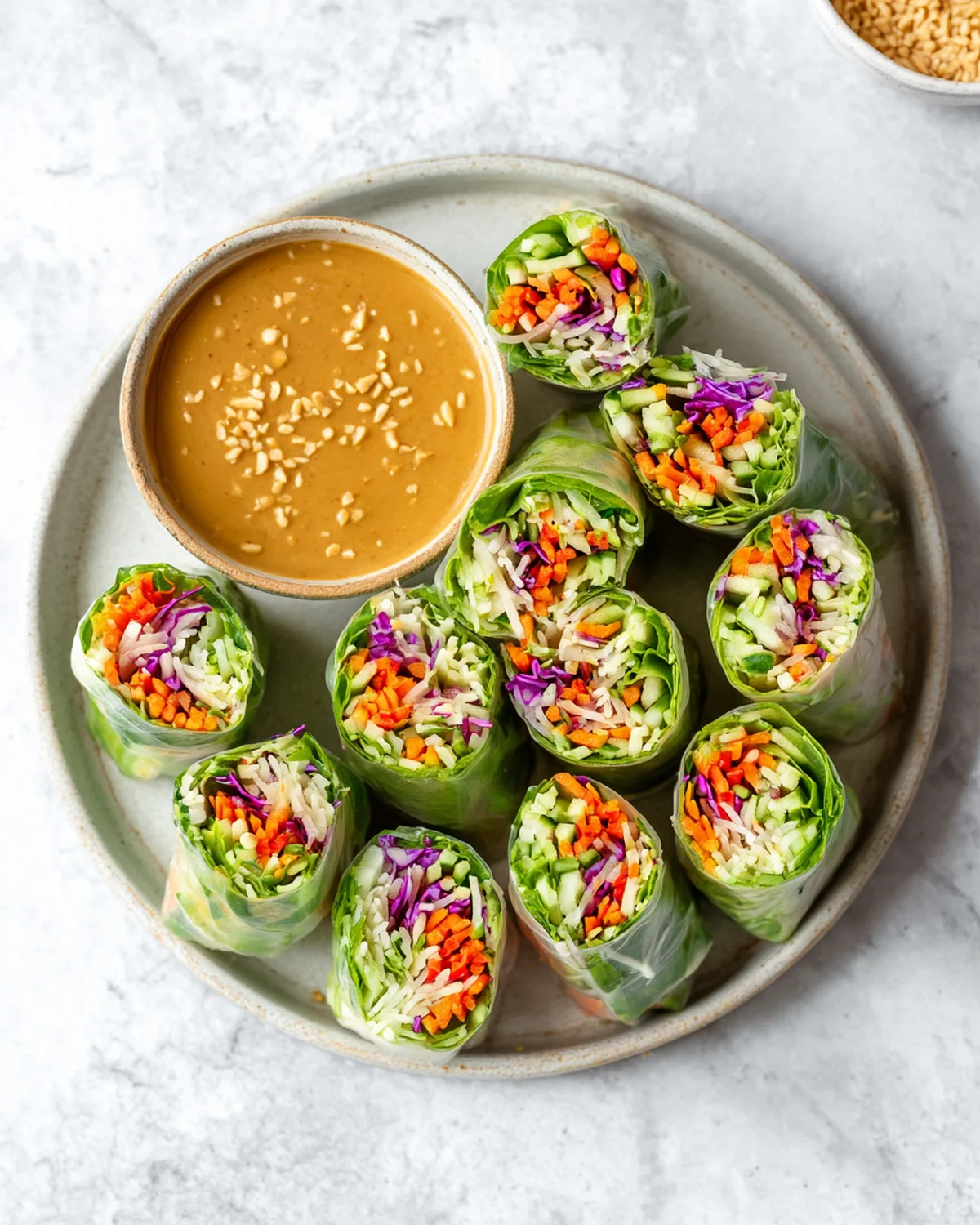 Vegetable Spring Rolls with Peanut Sauce Recipe