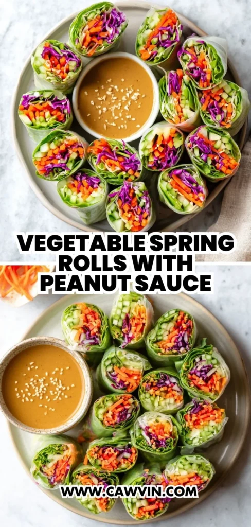Vegetable Spring Rolls with Peanut Sauce 2 1 - Easy Peasy Recipes